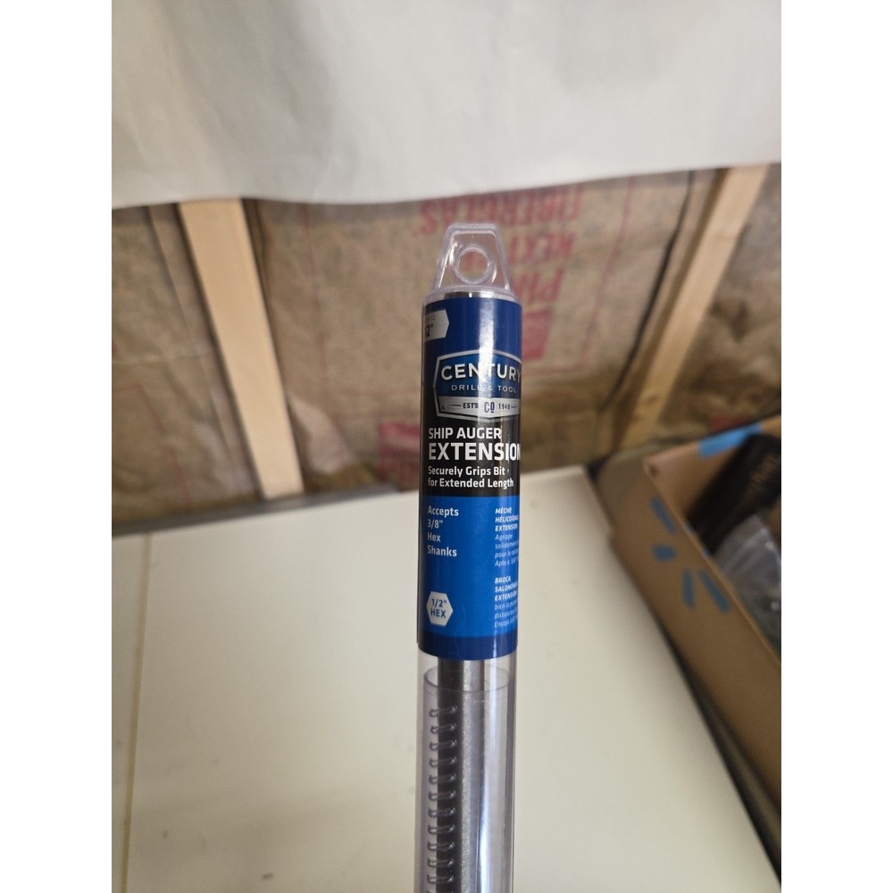 Century Drill & Tool 38112 12" Ship Auger‎ Drill Bit Extension 3/8"